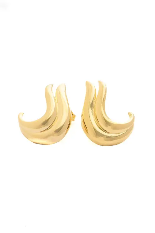 Brinco Pequeno Moderno com Banho em Ouro 18k