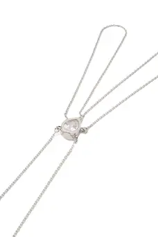 Pulseira de Mão Gota Conecta com Banho em Ródio Branco