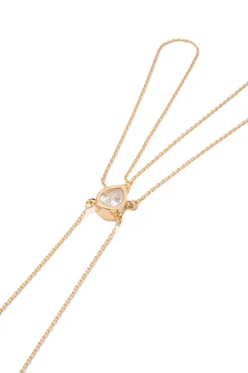 Pulseira de Mão Gota Conecta com Banho em Ouro 18k