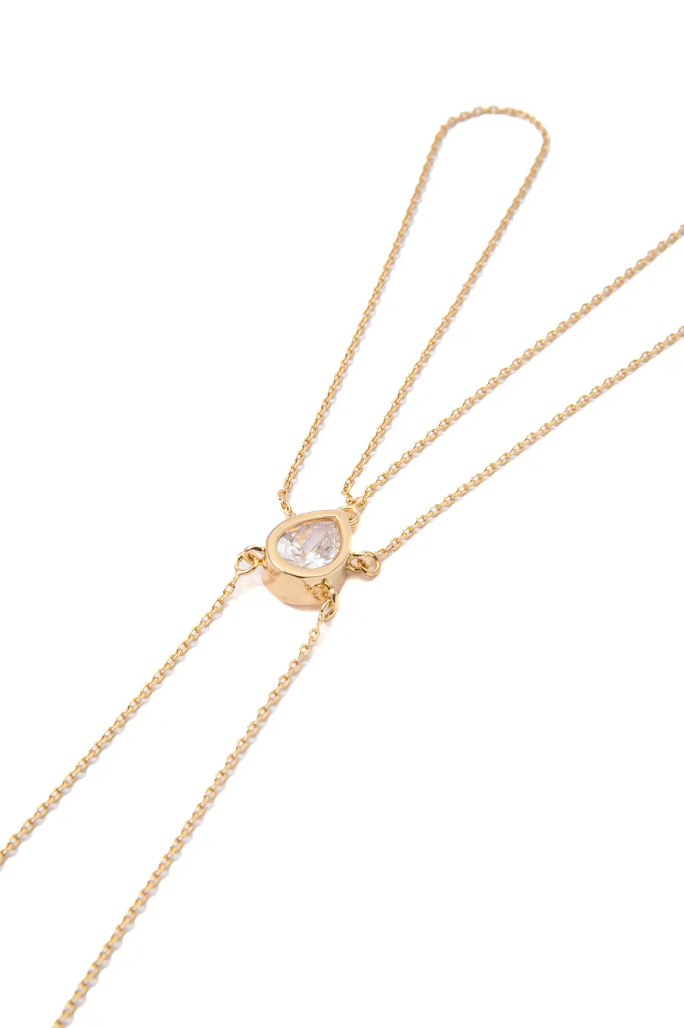 Pulseira de Mão Gota Conecta com Banho em Ouro 18k