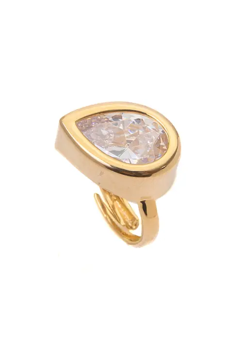 Anel Gota Conecta de Regulagem com Banho em Ouro 18k