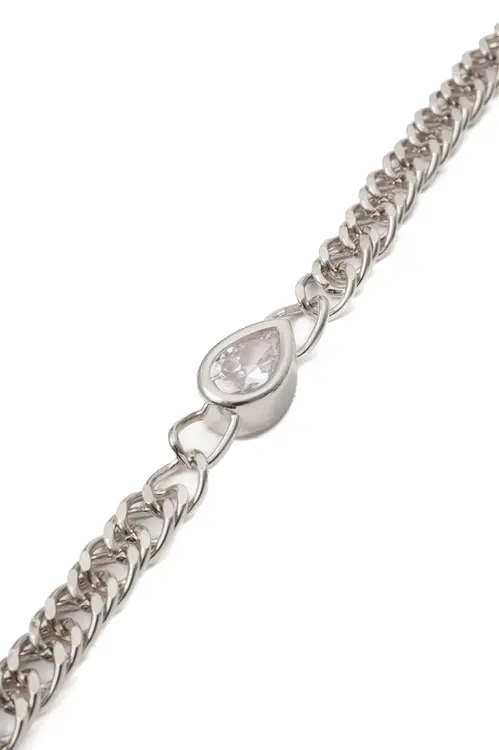 Pulseira Gota Conecta com Banho em Ródio Branco