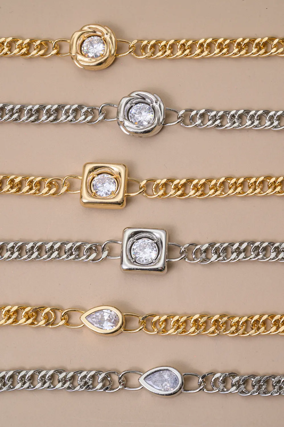 Pulseira Gota Conecta com Banho em Ródio Branco