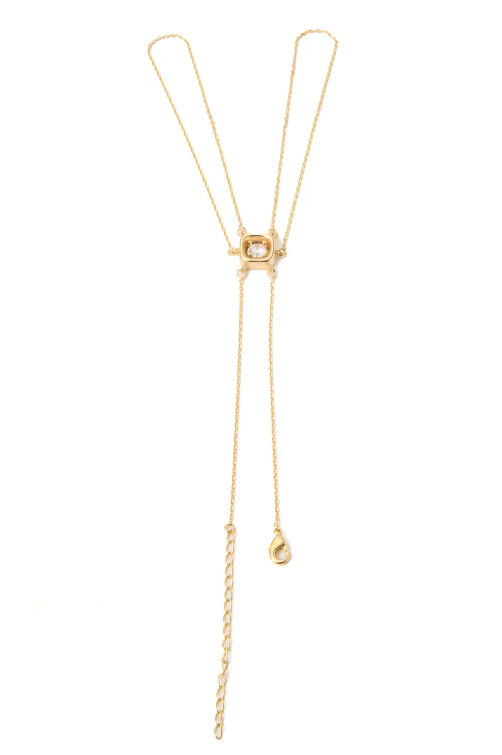 Pulseira de Mão Quadrada Conecta com Banho em Ouro 18k