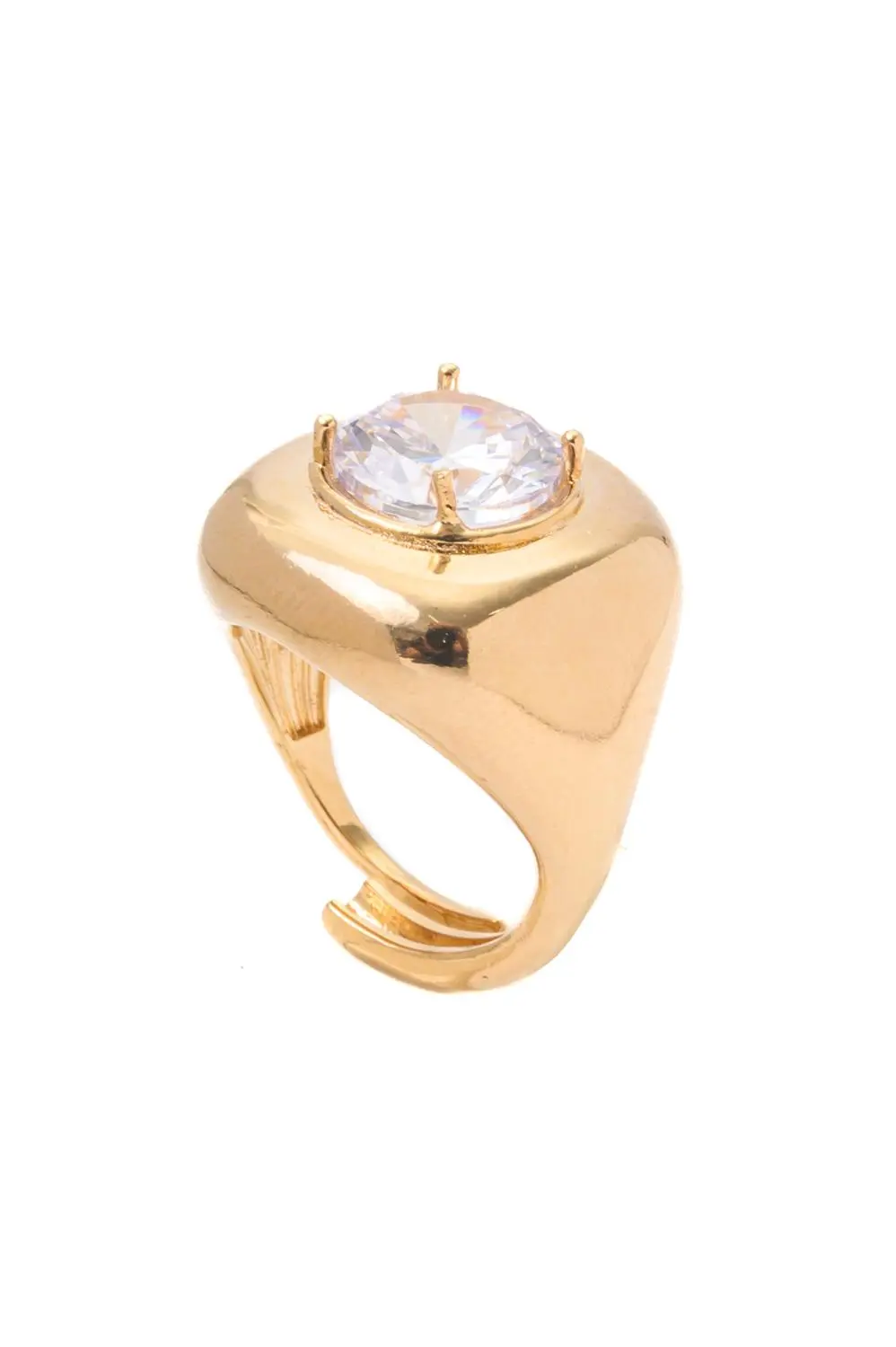 Anel Quadrado Conecta de Regulagem com Banho em Ouro 18k