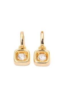 Argola Quadrada Conecta com Banho em Ouro 18k
