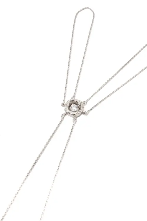 Pulseira de Mão Conecta com Banho em Ródio Branco