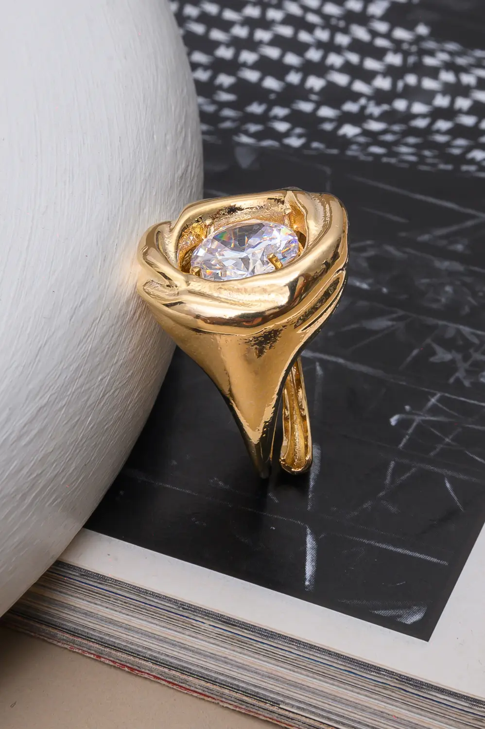Anel Conecta de Regulagem com Banho em Ouro 18k