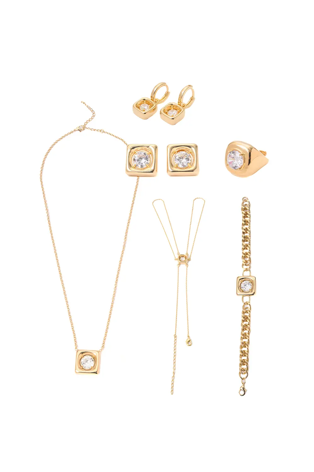 Kit Quadrado Conecta com Banho em Ouro 18k