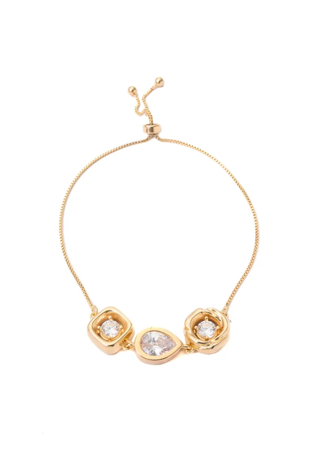 Pulseira Tripla Conecta de Regulagem com Banho em Ouro 18k