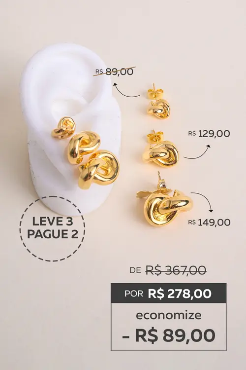 Compre Três Brincos e Pague Dois