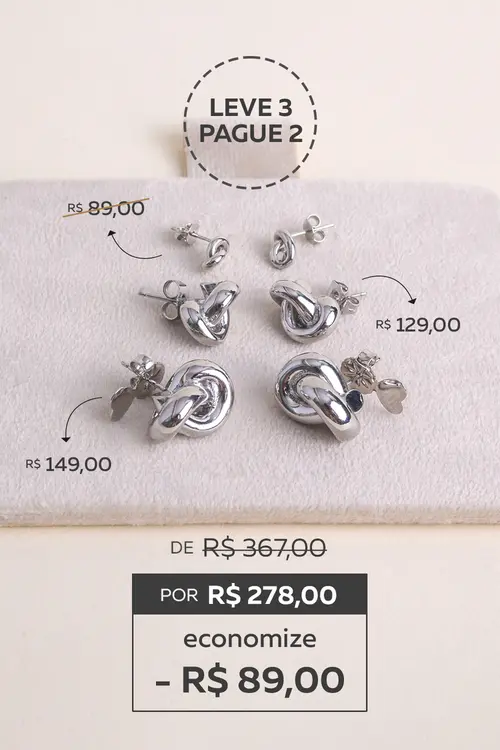 Leve Três Brincos e Pague Dois