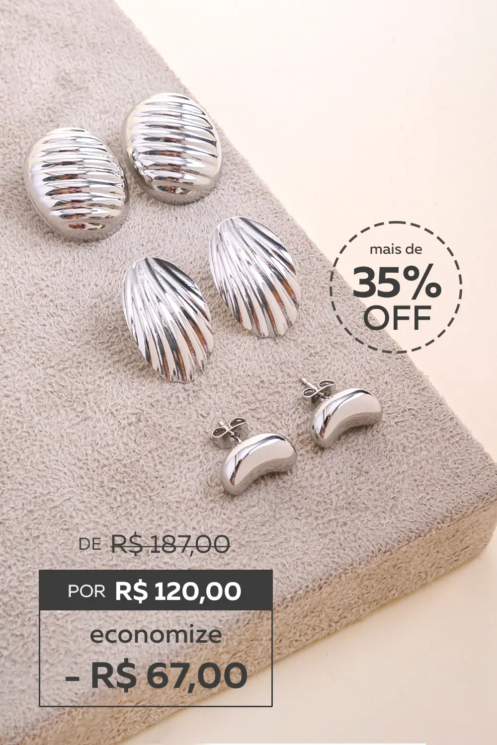 Três Brincos por R$120