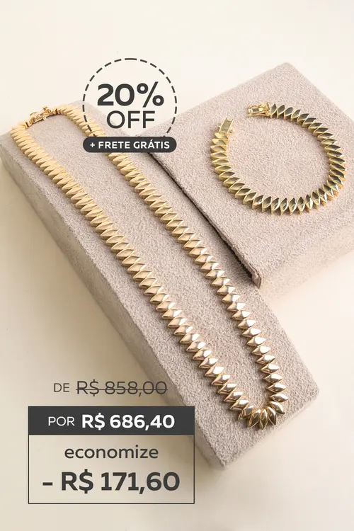 Compre Pulseira e Colar com 20% de Desconto