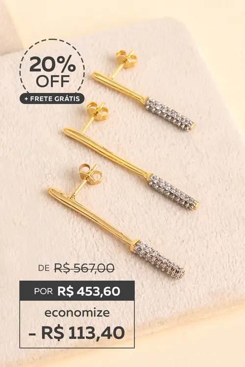 Trio de Brincos com 20% OFF