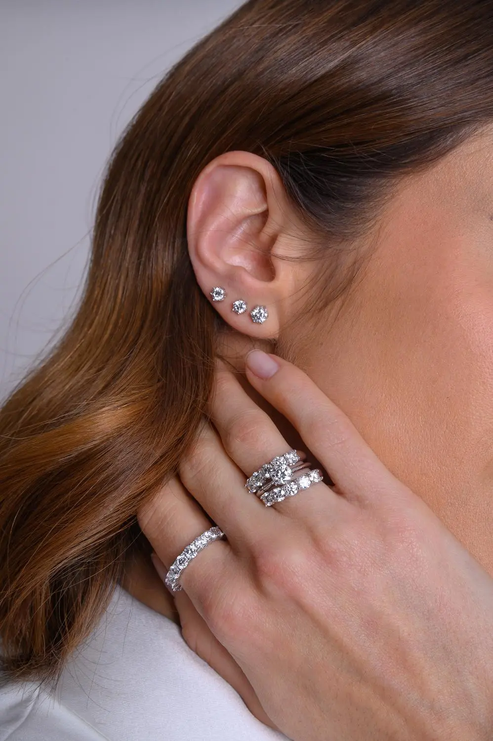 Anel Solitário Moissanite 6mm - 0,8 CT em Prata 925 Banhado em Ródio Branco