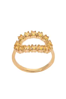 Anel Todo Cravejado Yellow Fancy com Banho em Ouro 18k