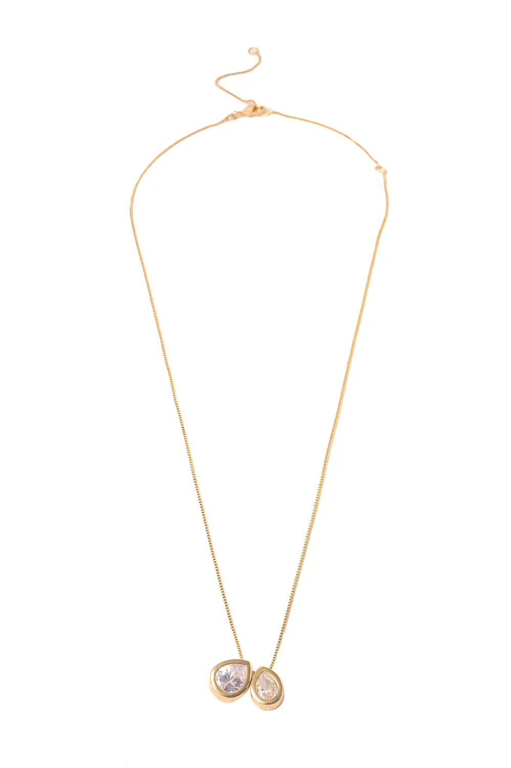 Colar Gota Dupla com Banho em Ouro 18k