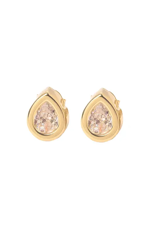 Brinco Gota Inglesa com Banho em Ouro 18k