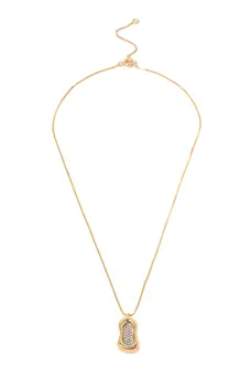 Colar Traço Banhado em Ouro 18k com Caneta de Ródio Branco