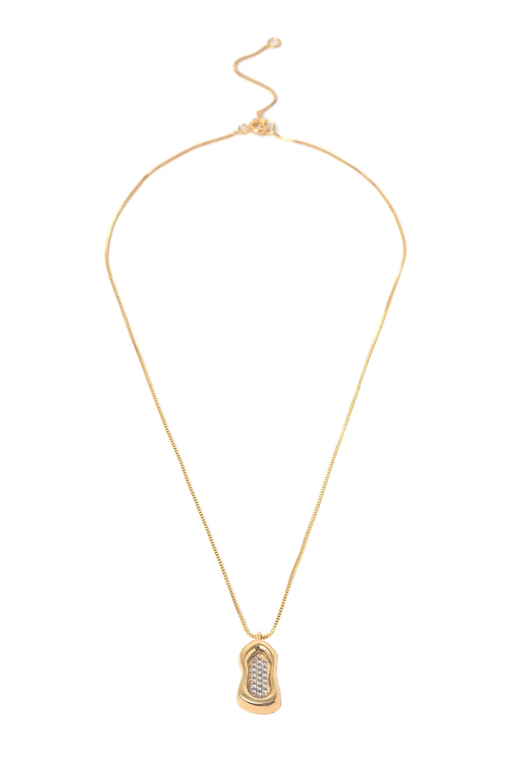 Colar Traço Banhado em Ouro 18k com Caneta de Ródio Branco