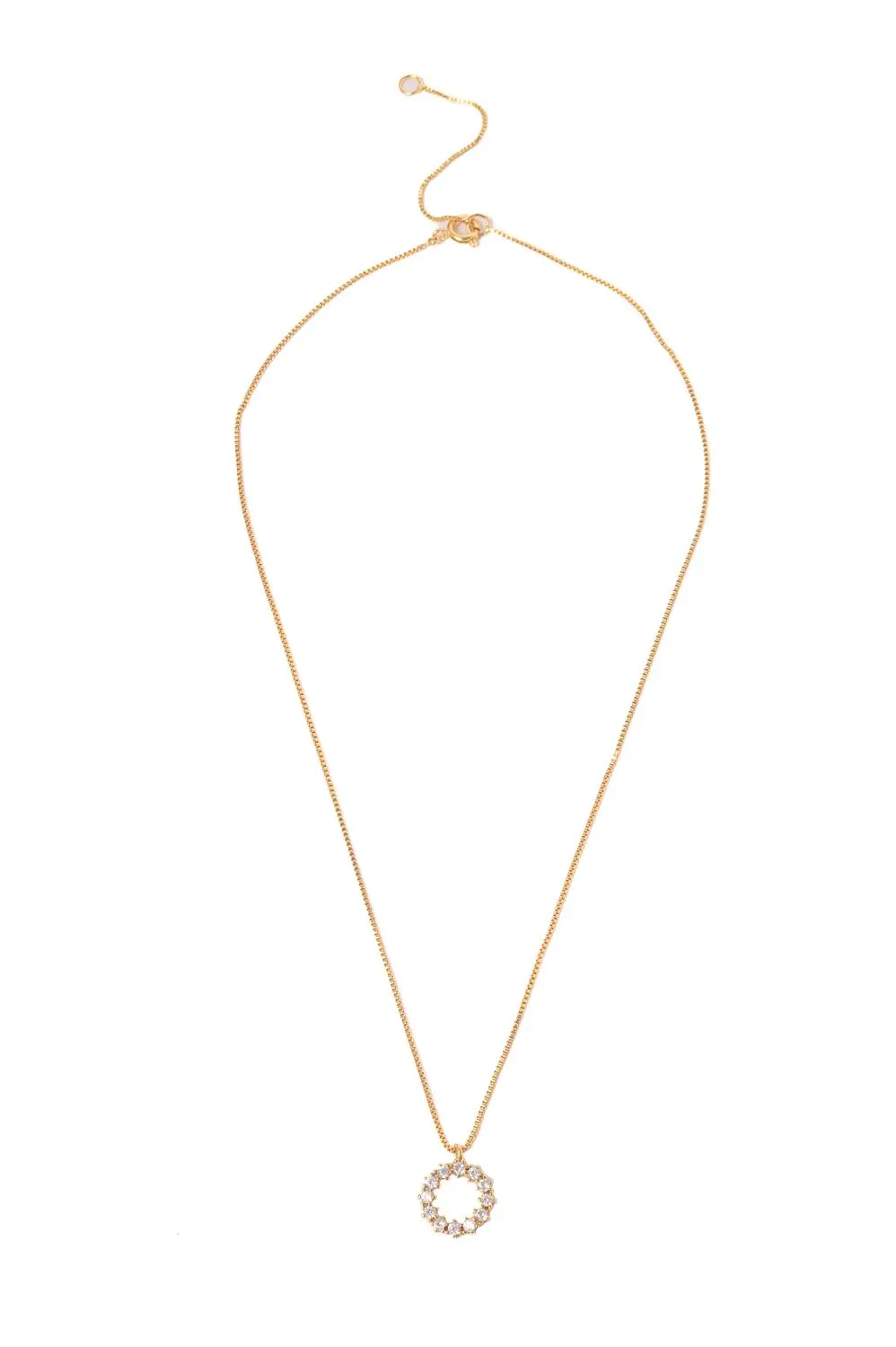 Colar Redondo Cravejado com Banho em Ouro 18k