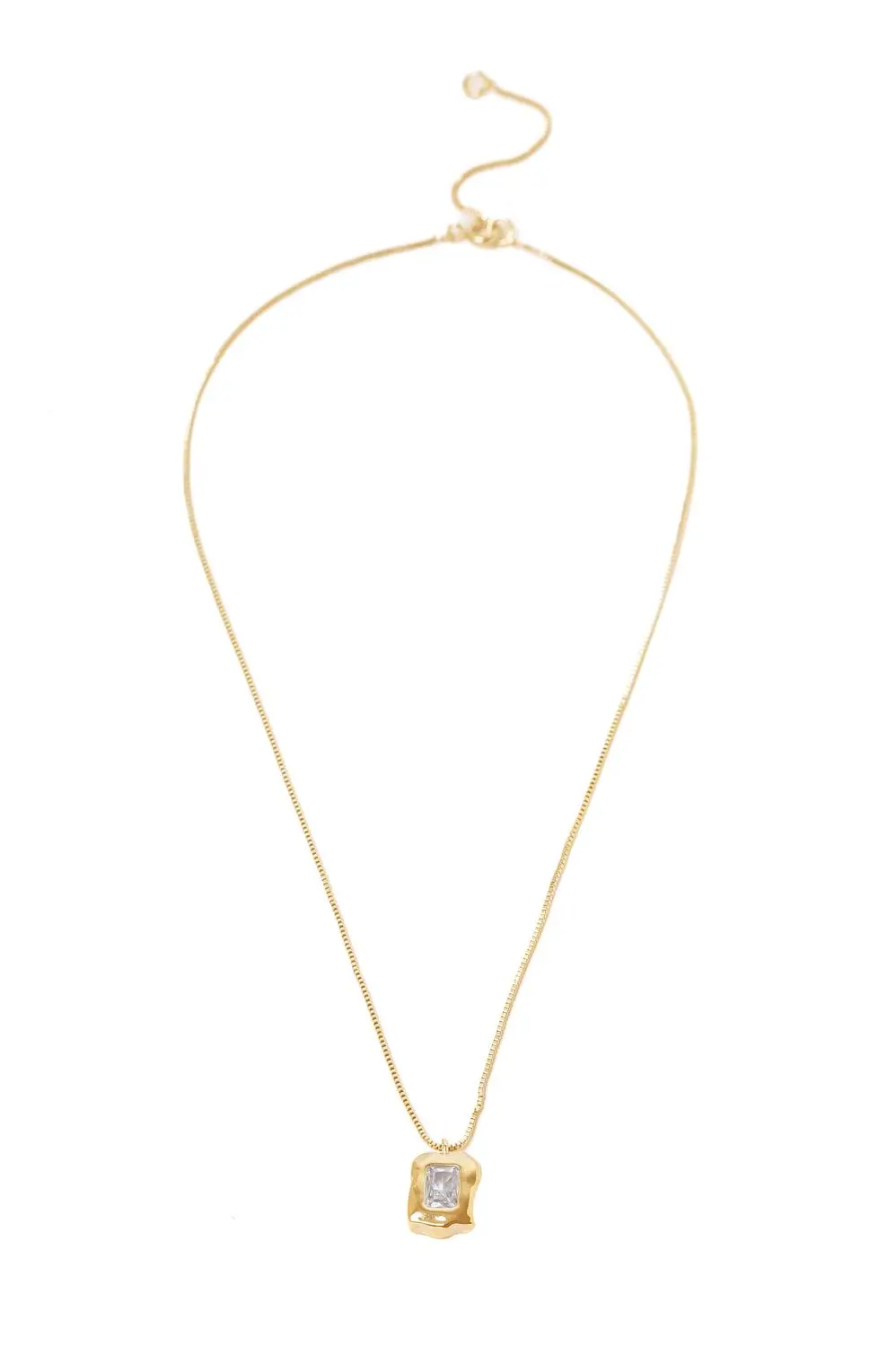 Colar Retangular com Banho em Ouro 18k