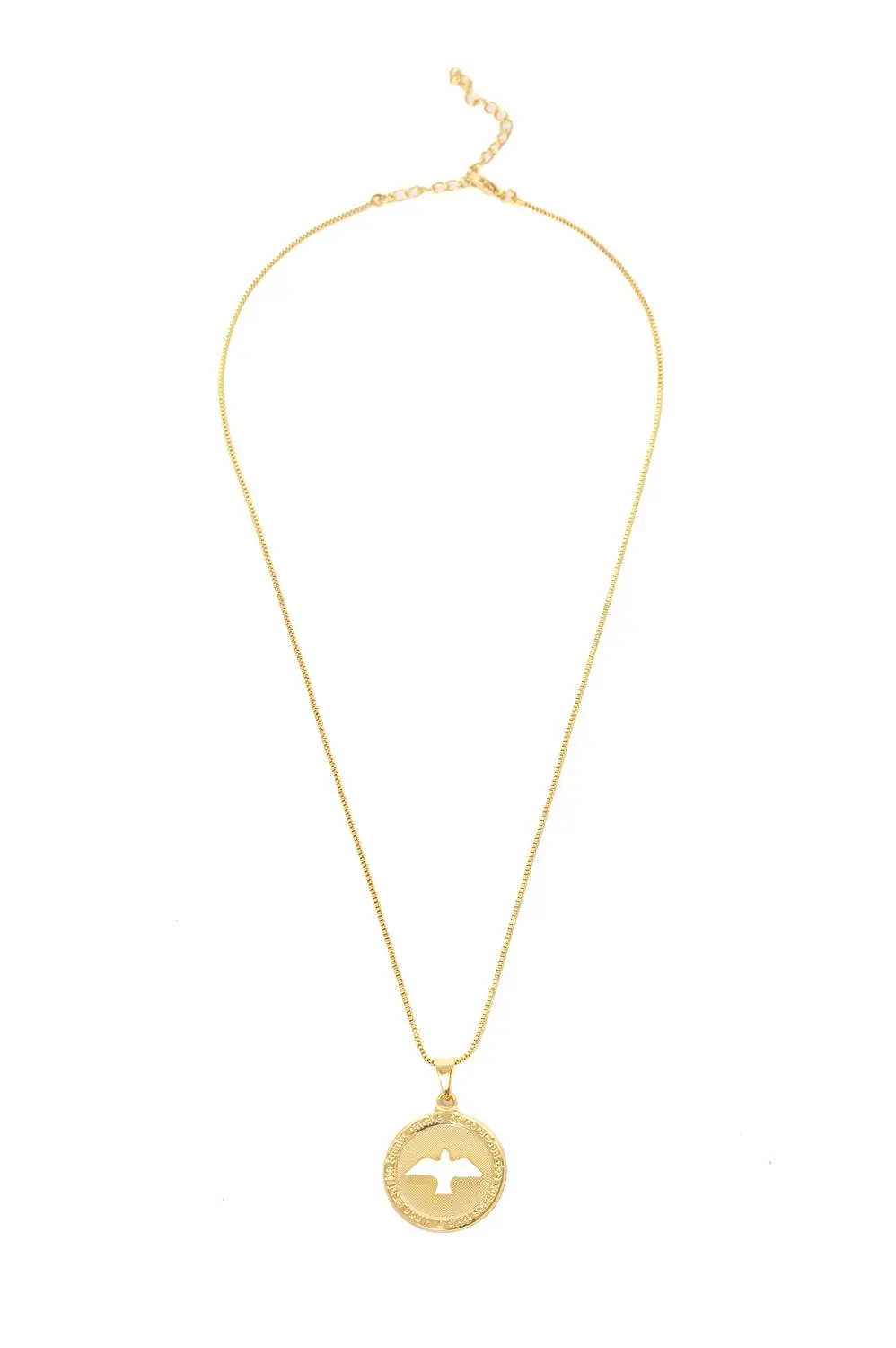 Colar Medalha Espírito Santo com Banho em Ouro 18k