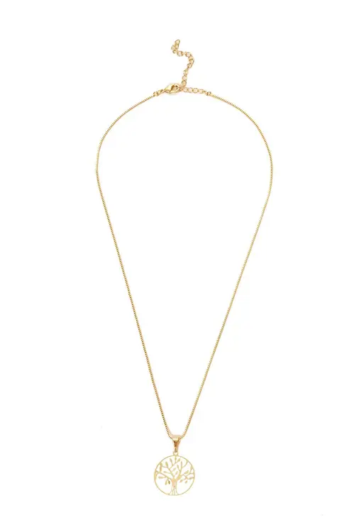 Colar Árvore da Vida com Banho em Ouro 18k