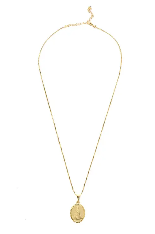 Colar Medalha Nossa Senhora com Banho em Ouro 18k