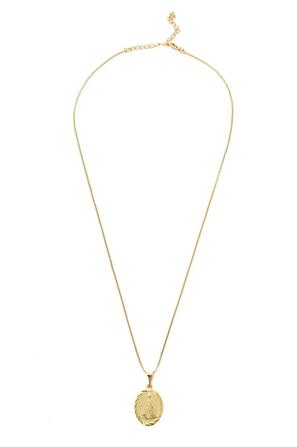 Colar Medalha Nossa Senhora com Banho em Ouro 18k