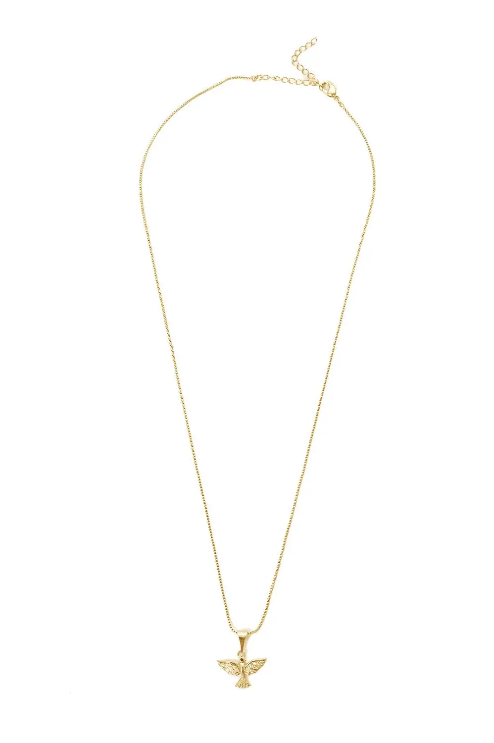 Colar Espirito Santo Cravejado com Banho em Ouro 18k