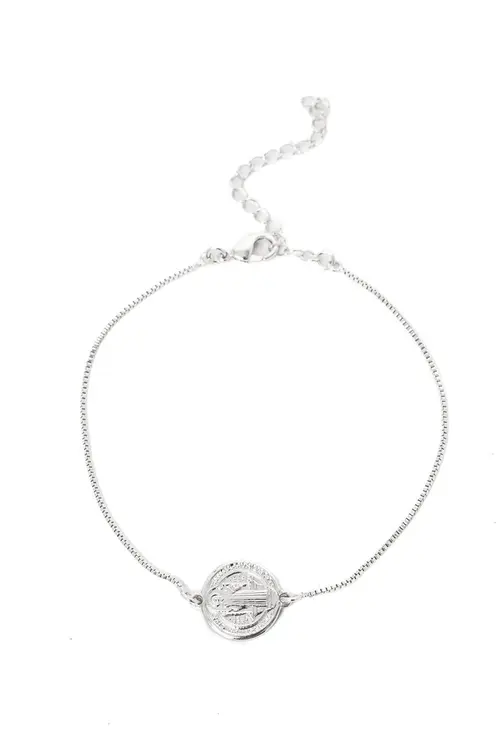 Pulseira São Bento com Banho em Ródio Branco