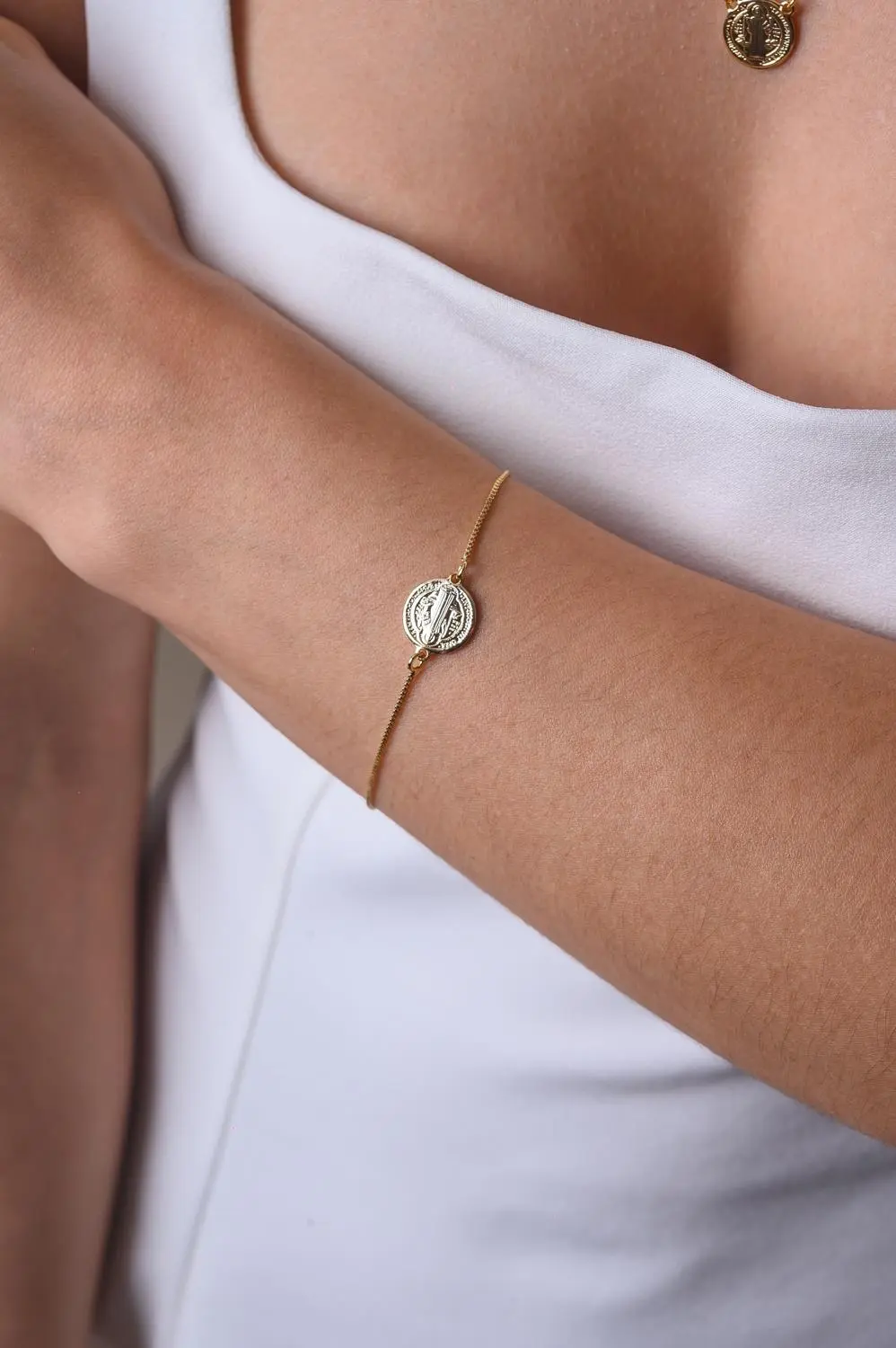 Pulseira São Bento com Banho em Ouro 18k
