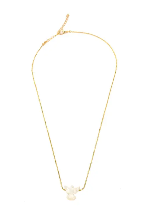 Colar Espírito Santo Madrepérola com Banho em Ouro 18k