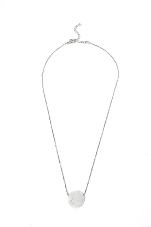 Colar Nossa Senhora Madrepérola com Banho em Ródio Branco