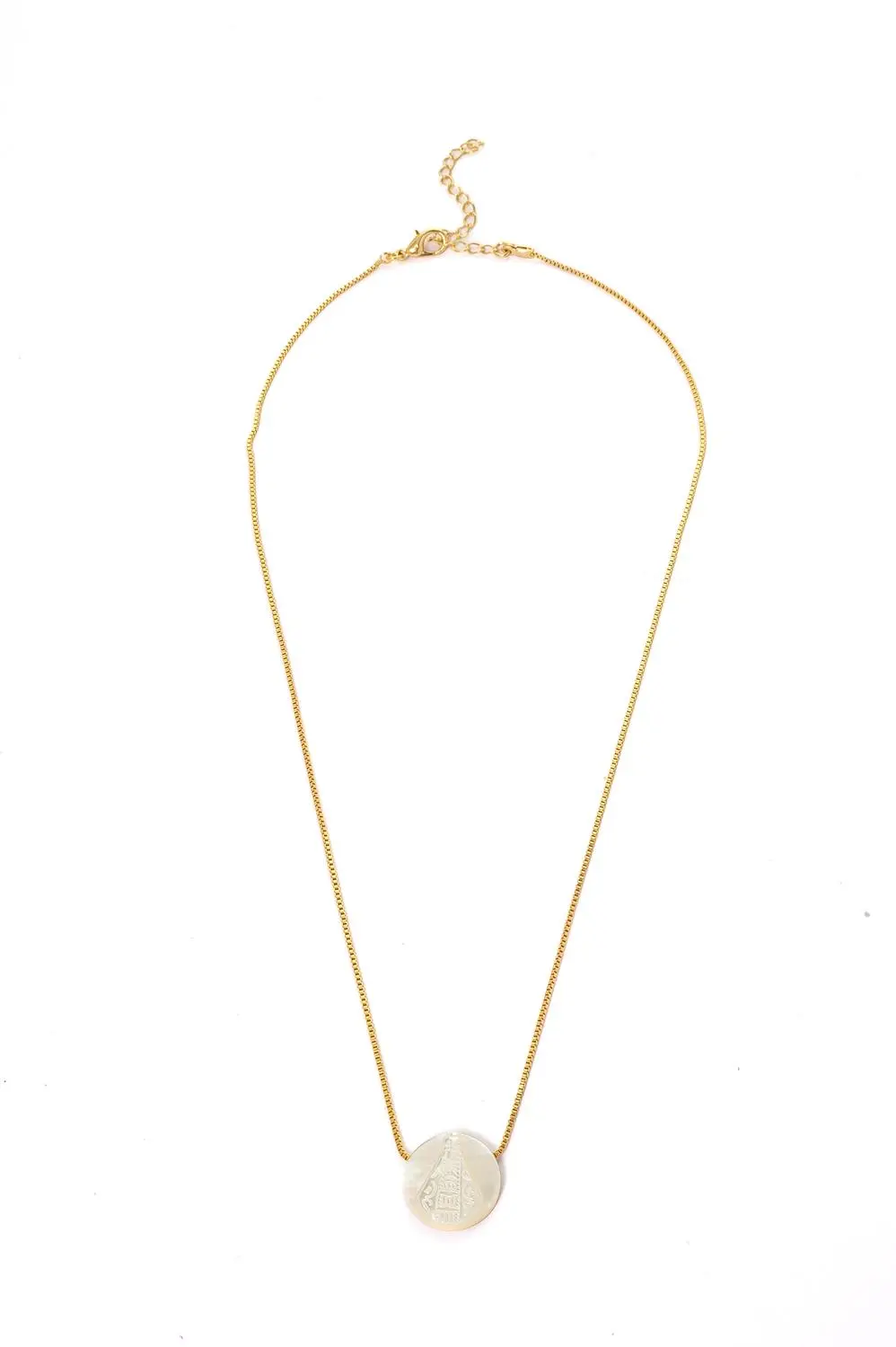Colar Nossa Senhora Madrepérola com Banho em Ouro 18k
