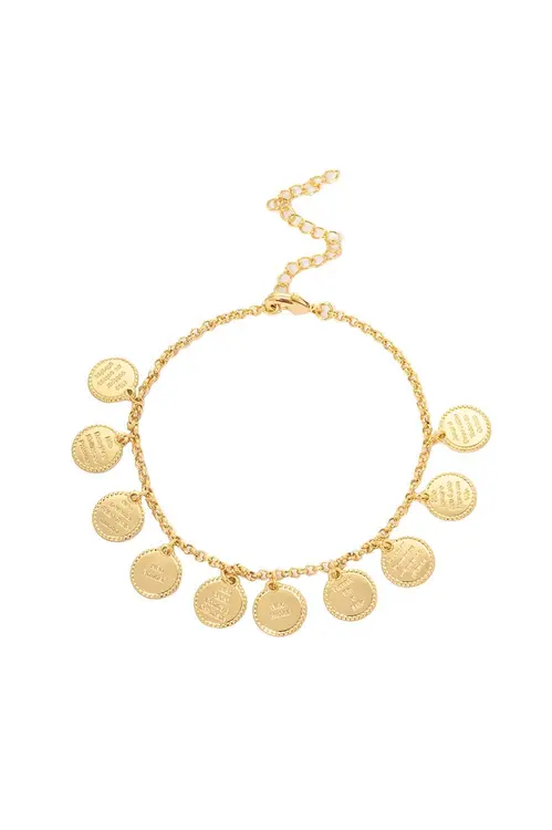Pulseira 10 Mandamentos com Banho em Ouro 18k