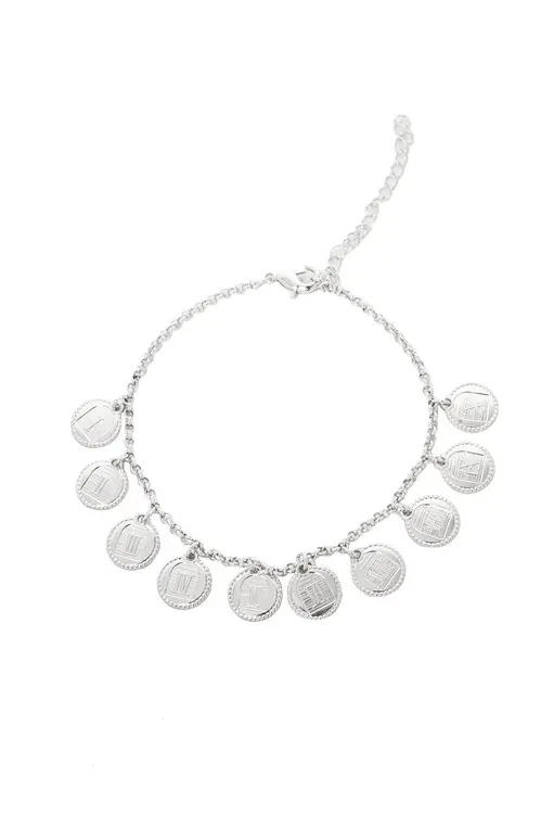 Pulseira 10 Mandamentos com Banho em Ródio Branco