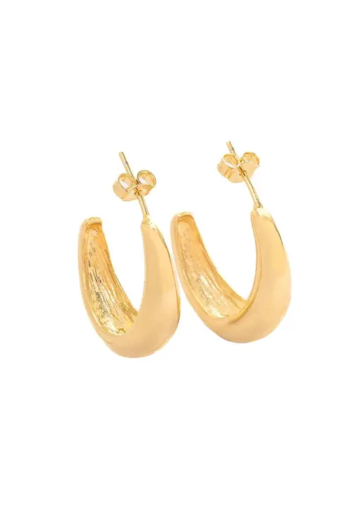 Argola Lisa Alta Fusão com Banho em Ouro 18k