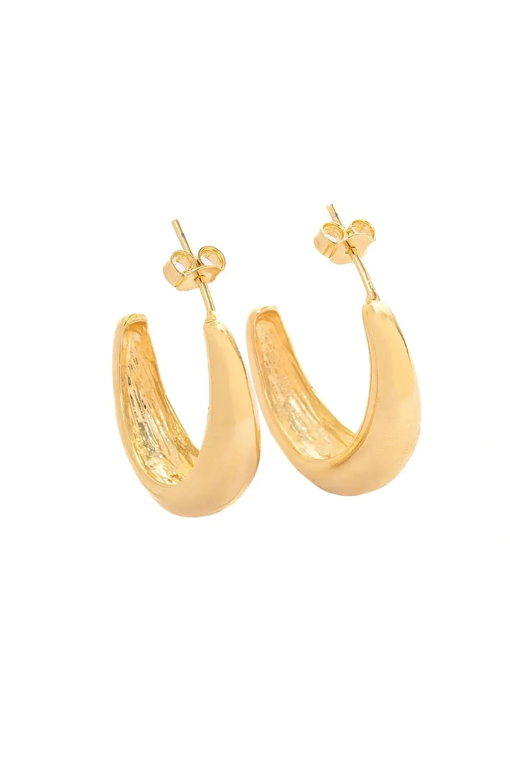 Argola Lisa Alta Fusão com Banho em Ouro 18k