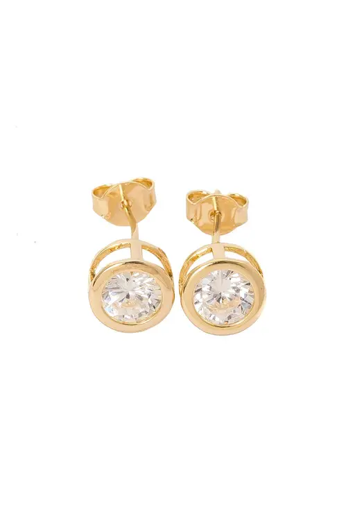 Brinco Ponto de Luz Inglesa com Banho em Ouro 18k