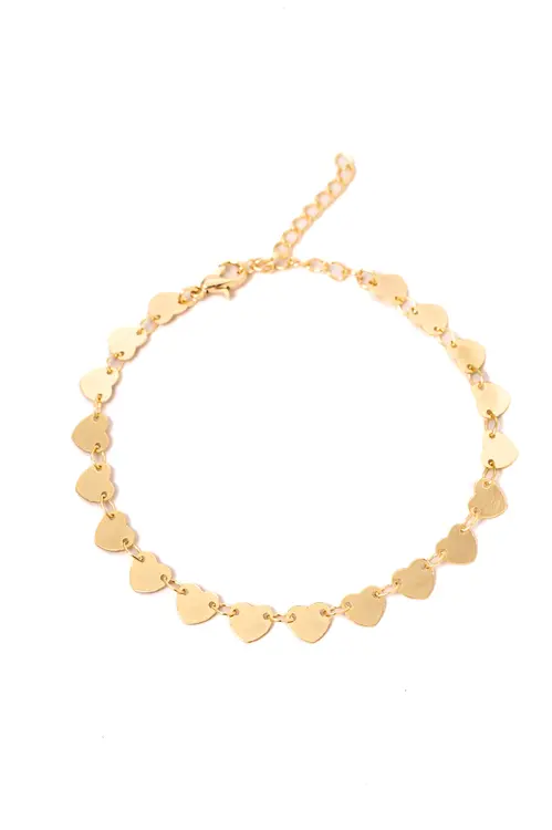 Pulseira Corações com Banho em Ouro 18k