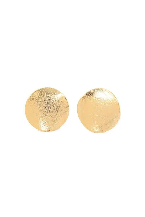 Brinco Ondas Riscado com Banho em Ouro 18k