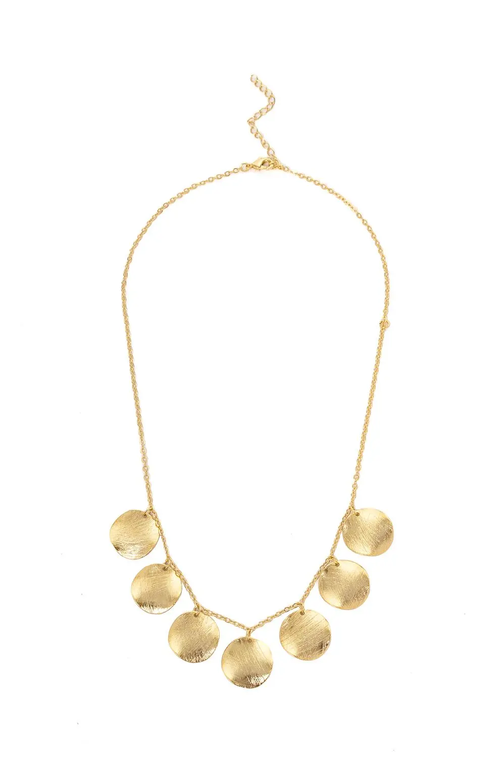 Colar Medalhas Riscadas com Banho em Ouro 18k