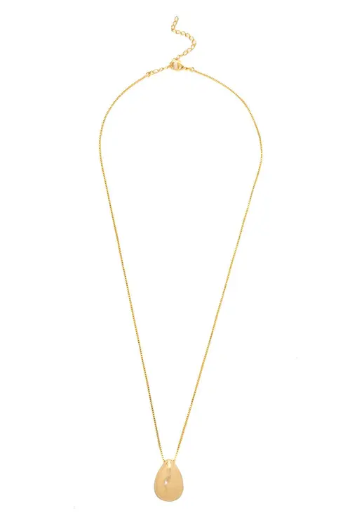Colar Gota Lisa com Banho em Ouro 18k