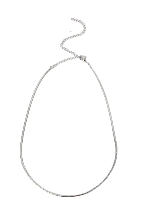 Choker Fitinha Achatada com Banho em Ródio Branco