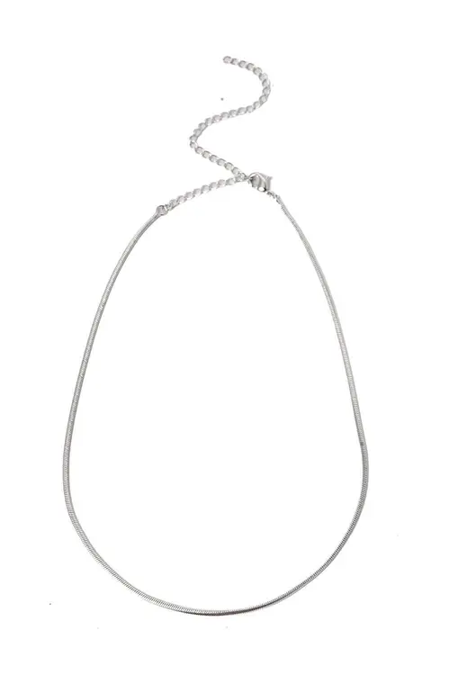 Choker Fitinha Achatada com Banho em Ródio Branco