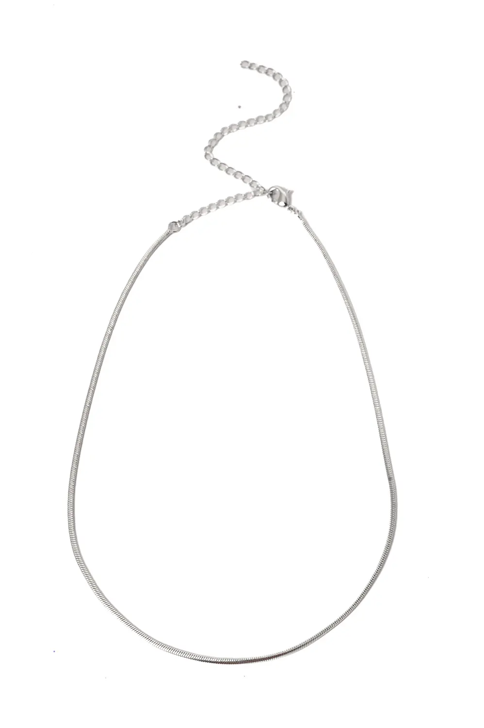 Choker Fitinha Achatada com Banho em Ródio Branco
