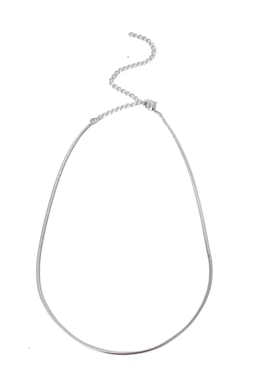 Choker Fitinha Achatada com Banho em Ródio Branco